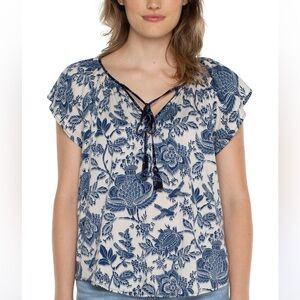 Liverpool Blue Floral Blouse